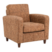 OSP Home Furnishings VNS51A-P42 Venus Club Chair in Sand Faux Leather and Medium Espresso Legs